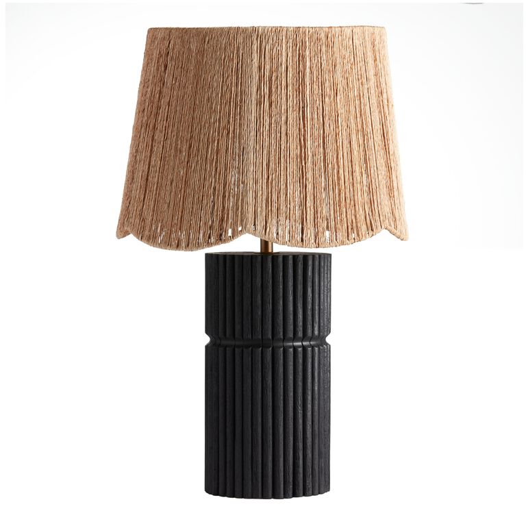 Natural Jute Rope Scalloped Table Lamp Shade image number 4