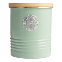 Typhoon Sage Green Steel and Bamboo Coffee Storage Canister
