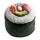 Round Embroidered Maki Sushi Shaped Throw Pillow image number 0