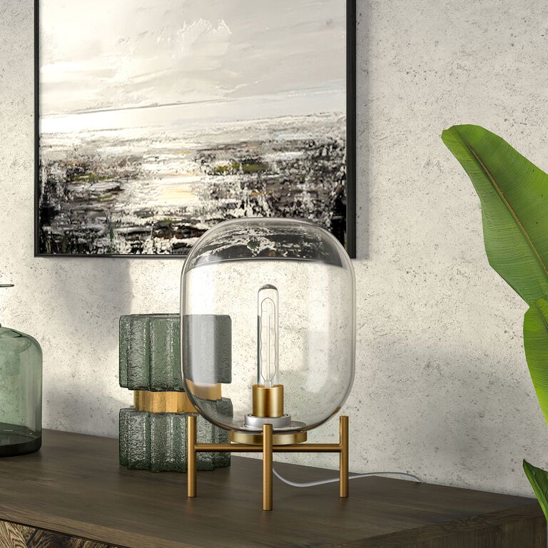 Kari Clear Glass Cylinder and Metal Accent Lamp image number 3