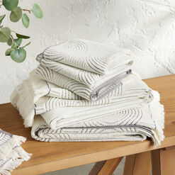 Morgan Gray And Off White Sculpted Spiral Hand Towel