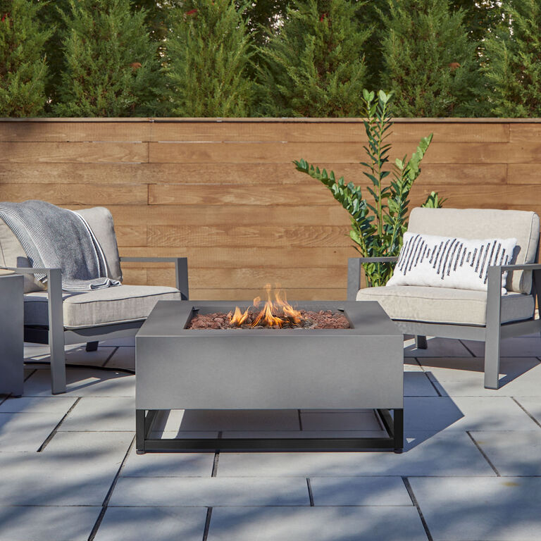 Kingston Square Slate Steel Gas Fire Pit Table image number 2