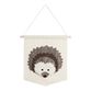 Gray And White Hedgehog Felt Wall Hanging image number 0