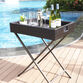 Pinamar All Weather Wicker Outdoor Tray Top Folding Table image number 2