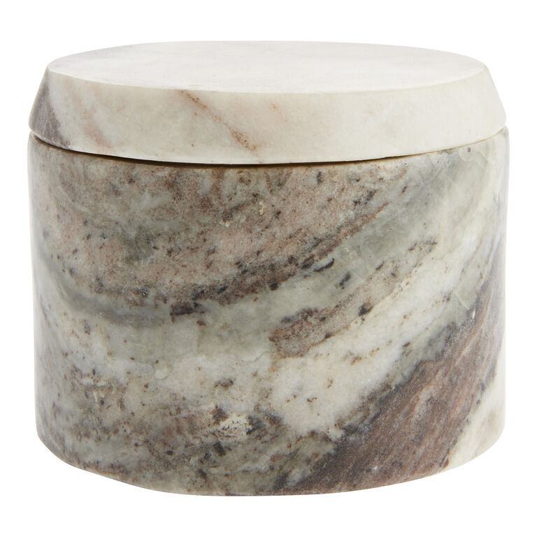 Toronto Brown Marble Canister With Lid image number 1