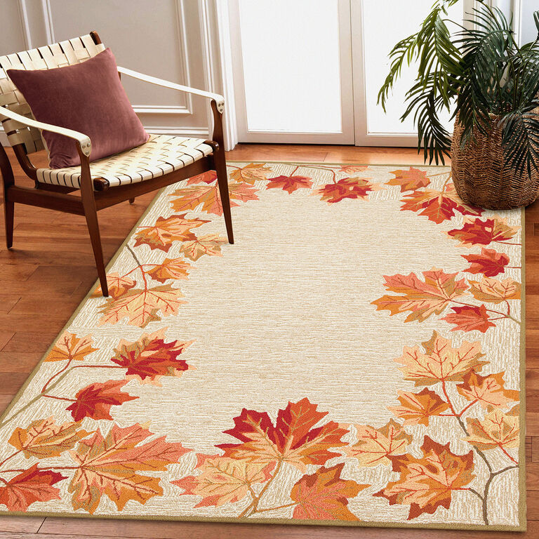 Fall Leaves Border Indoor Outdoor Rug image number 2