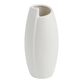 Matte White Asymmetrical Curved Ceramic Vase image number 0