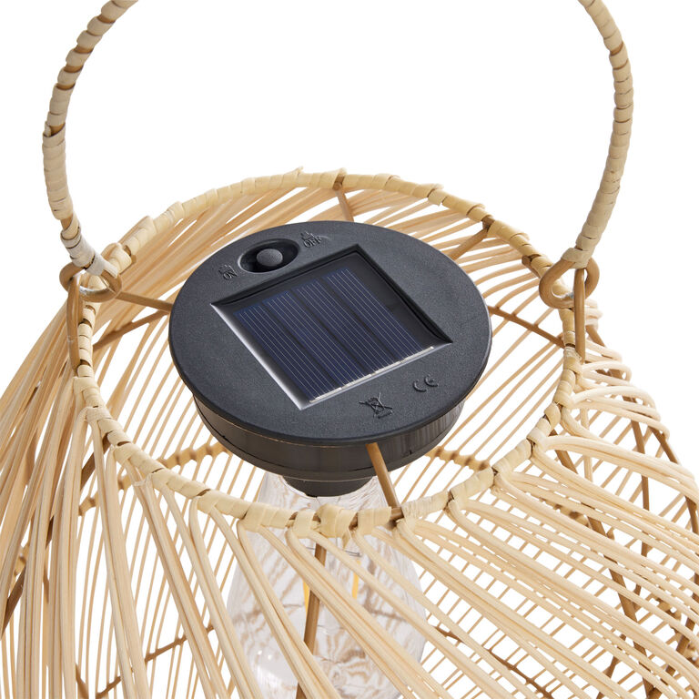 Natural Rattan Solar LED Floor Lantern image number 3