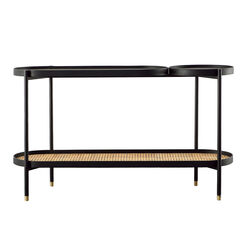 Bulmer Black Wood And Rattan Multi Surface Console Table