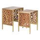 Fredson Carved Wood and Gold Nesting Tables 2 Piece Set image number 2