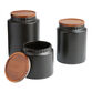 Enzo Black Ceramic and Wood Storage Canister image number 0