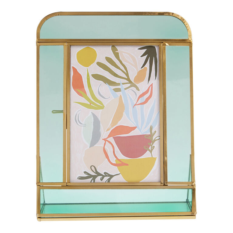 Teal Glass and Metal Deco Frame image number 1