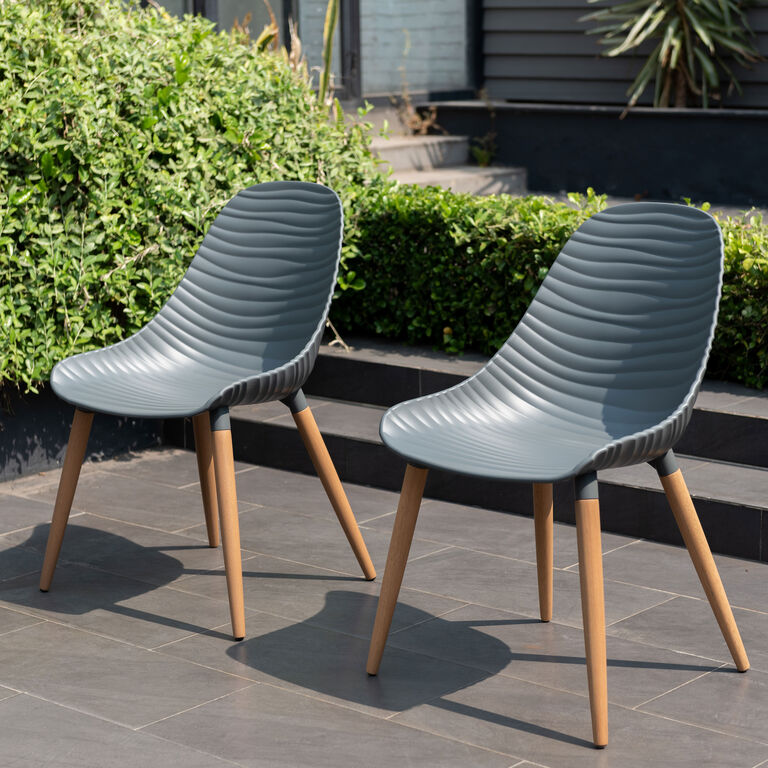 Edison Molded Resin Outdoor Dining Chair 2 Piece Set image number 2