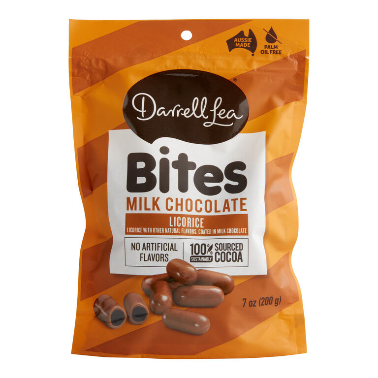 Darrell Lea Milk Chocolate Licorice Bites Bag image number 1