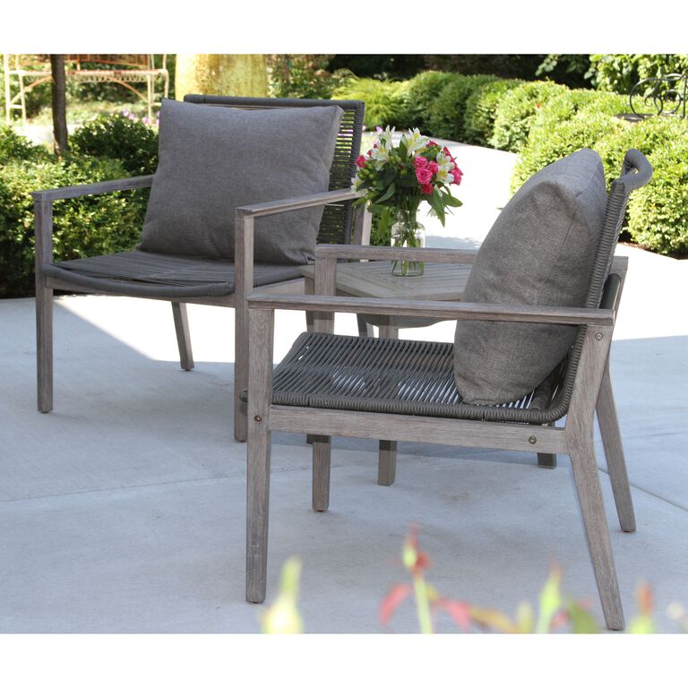 Loft Gray Rope 3 Piece Outdoor Furniture Set image number 2