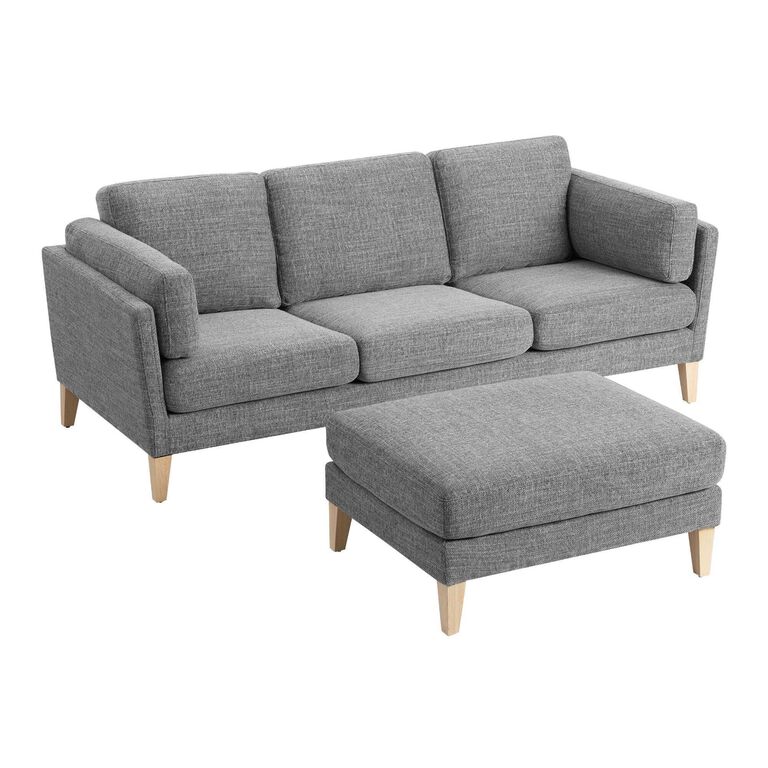 Noelle Graphite Woven Sofa and Ottoman image number 4