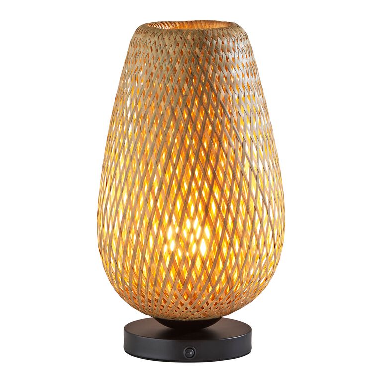 Castine Black Metal And Bamboo Accent Lamp image number 1