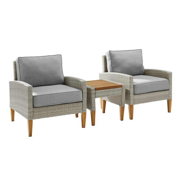 Capella All Weather Wicker 3 Piece Outdoor Furniture Set image number 1