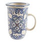 Tunis White and Blue Ceramic Tea Strainer image number 0