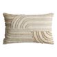 Ivory Tufted Curved Lines Lumbar Pillow image number 0