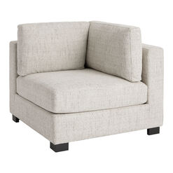 Hayes Cream Track Arm Modular Sectional Corner End Chair