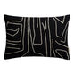 Black and Ivory Abstract Lines Lumbar Pillow image number 0