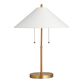 Brass and Faux Rattan Empire 2 Light Table Lamp image number 0