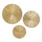 Gold Ribbed Plate Wall Decor 3 Piece image number 0