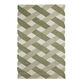 Uma Green and Ivory Crisscross Tufted Wool Area Rug image number 0
