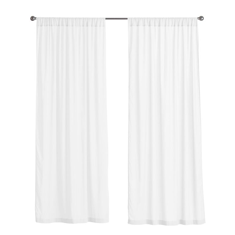 Cotton Voile Sleeve Top Curtains Set Of 2 image number 2