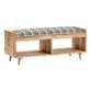 Nelson Mango Wood Upholstered Bench with Shelves image number 0
