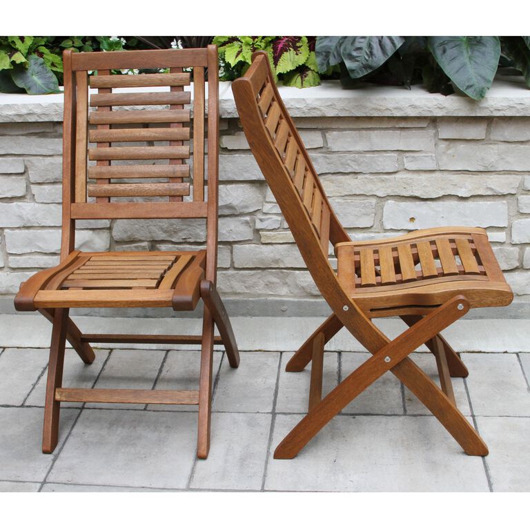 Danner Eucalyptus Wood Folding Outdoor Dining Chair Set of 2 image number 4