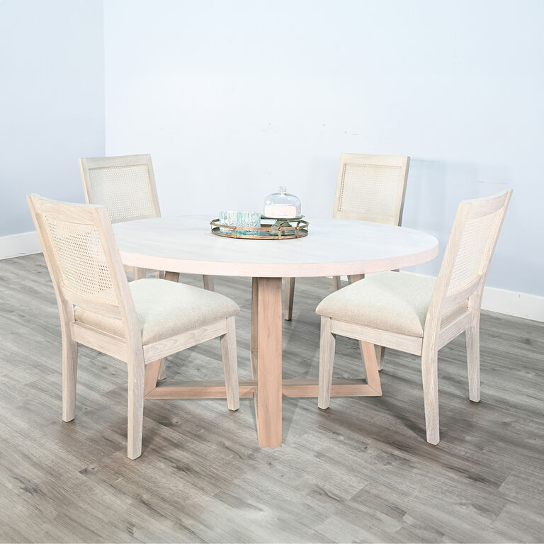Lanyard Round Two Tone Wood X Base Dining Table image number 2