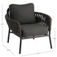 Melo Charcoal Gray Nautical Rope Curved Arm Outdoor Chair image number 5