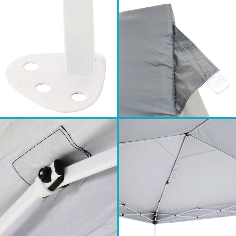 White Steel Adjustable Pop Up Canopy image number 5