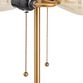 Brass and Faux Rattan Empire 2 Light Floor Lamp image number 2