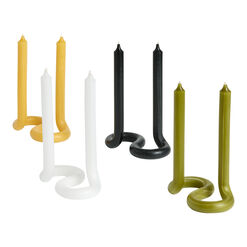 Ribbon Self Standing Double Taper Candle