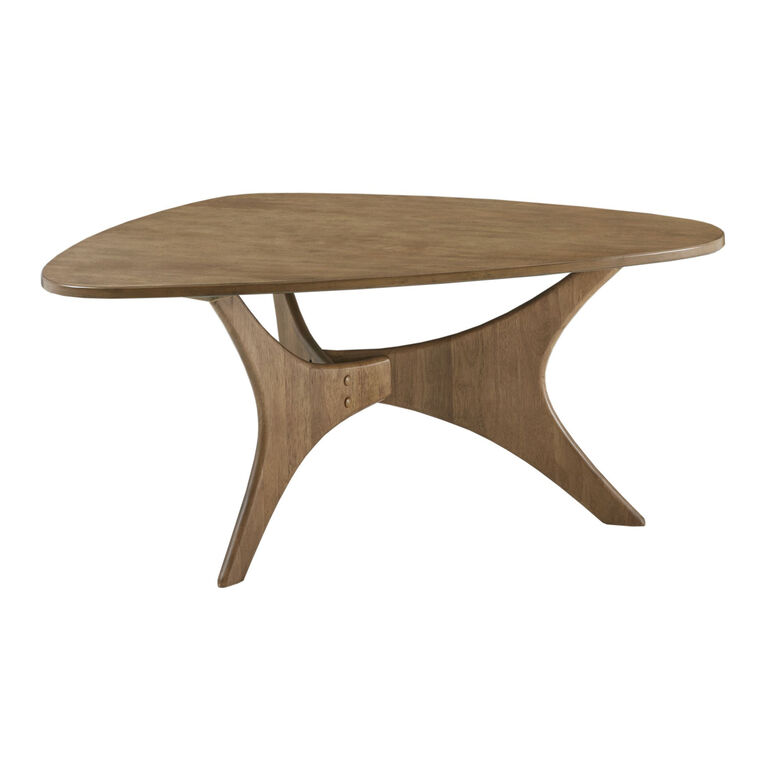 Don Triangular Light Brown Wood Coffee Table image number 3
