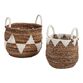 Poppy Triangle Cotton And Banana Leaf Tote Basket image number 0