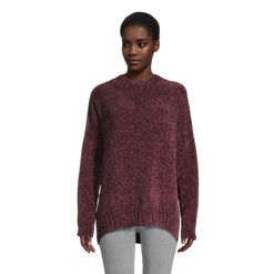 Wine Red Ribbed Chenille Sweater