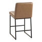 Katiya Cognac Faux Leather Tufted Upholstered Counter Stool image number 3
