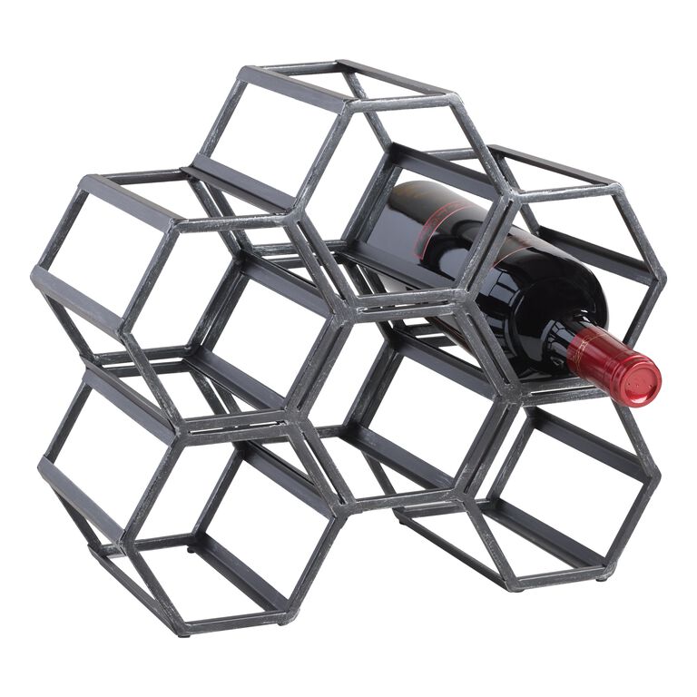 Black Hexagonal Wine Rack image number 3