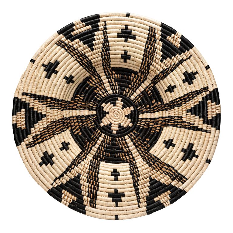 All Across Africa Black and Natural Woven Disc Wall Decor image number 1