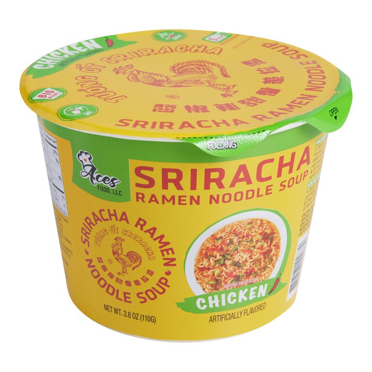 Sriracha Chicken Ramen Noodle Soup Bowl Set of 2 image number 1