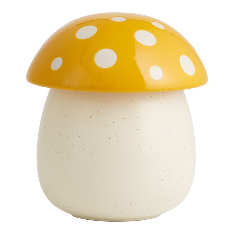 Yellow Ceramic Mushroom Cookie Jar image number 1