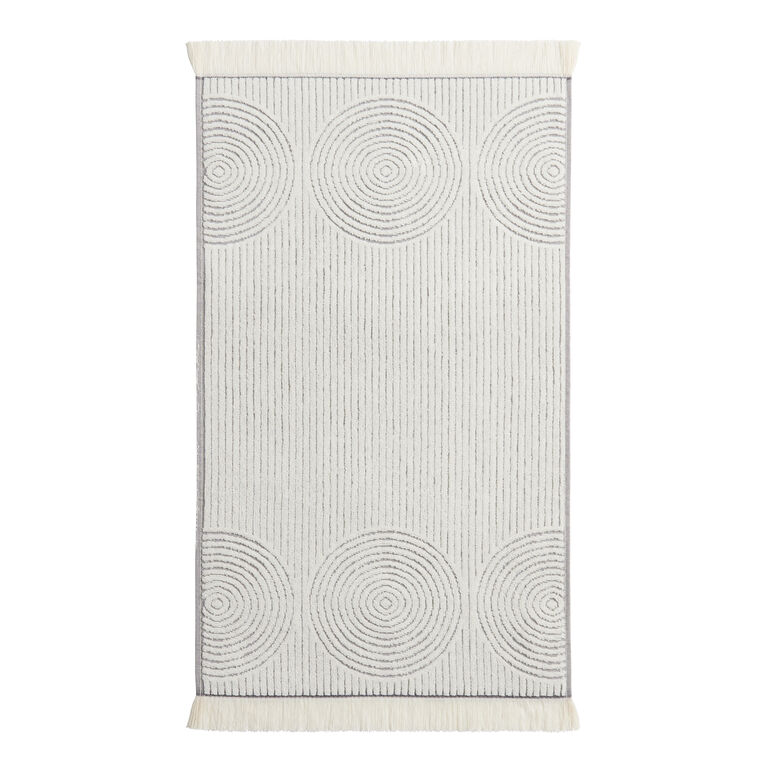 Morgan Gray And Off White Sculpted Spiral Hand Towel image number 3