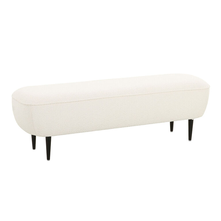 Anders Cream Boucle Upholstered Bench image number 1