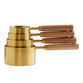 Gold Metal and Wood Nesting Measuring Cups image number 0