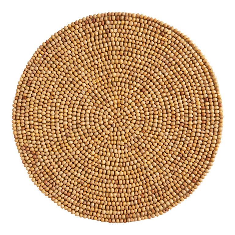 Round Wood Beaded Placemat image number 1