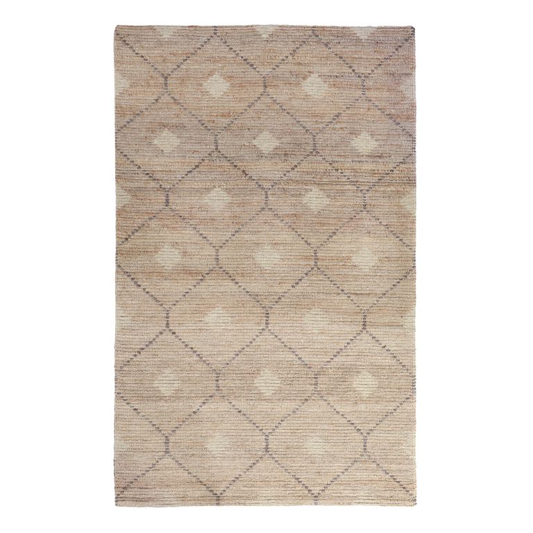 Rustica Tan and Gray Lattice Jute and Wool Area Rug image number 1